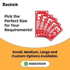 Zackzik Fire Exit Sign Boards – Safety Arrow Direction Sign