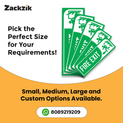 Zackzik Fire Exit Sign Boards – Quick Escape Direction Sign