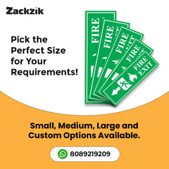 Zackzik Fire Exit Sign Boards – Emergency Escape Route Sign