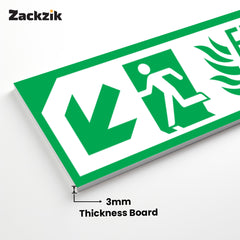 Zackzik Fire Exit Sign Boards– For Office and Building Use