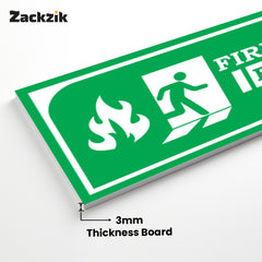 Zackzik Fire Exit Sign Boards – Durable Emergency Sign Board