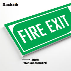 ZackzikFire Exit Sign Boards – Glow in the Dark Safety Label