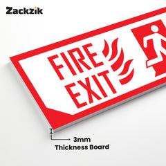 Zackzik Fire Exit Sign Boards – Easy to Read Safety Sticker