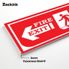 Zackzik Fire Exit Sign Boards – Emergency Exit Indication Label