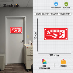 Zackzik Fire Exit Sign Boards – Safety Arrow Direction Sign