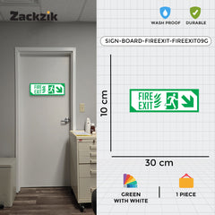 Zackzik Fire Exit Sign Boards – Easy to Read Safety Sticker