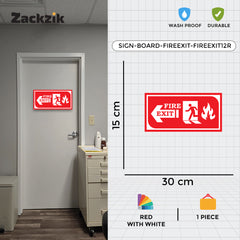 Zackzik Fire Exit Sign Boards – Emergency Exit Indication Label