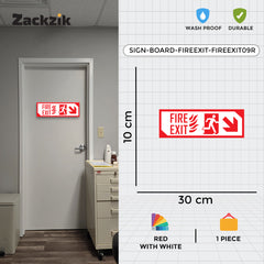 Zackzik Fire Exit Sign Boards – Easy to Read Safety Sticker