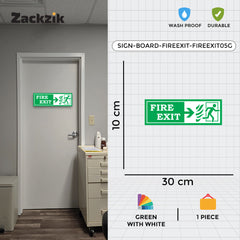 ZackzikFire Exit Sign Boards – Glow in the Dark Safety Label