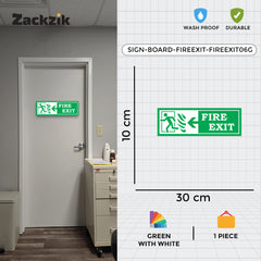 Zackzik Fire Exit Sign Boards – Quick Escape Direction Sign