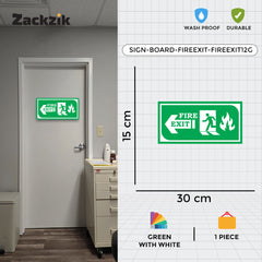 Zackzik Fire Exit Sign Boards – Emergency Exit Indication Label