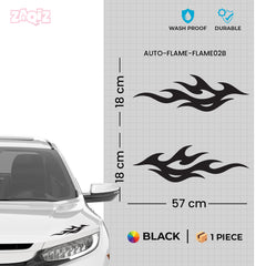 Flame Bumper Car Sticker – Stylish Black Flame Design for Cars and Bikes