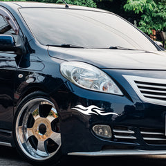 Racing Flame Bumper Car Decal – Eye-Catching Flame Sticker for Vehicle Decoration