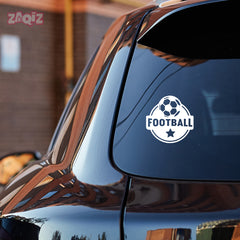 Football Car Sticker – Flying Ball White Vinyl Decal for Rear Windshield