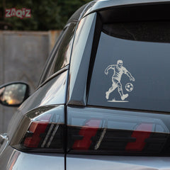 Football Player Vinyl Car Sticker – Weatherproof Rear Glass Decal