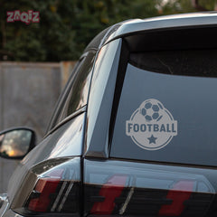 Football Car Sticker – Flying Ball White Vinyl Decal for Rear Windshield