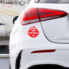 Football Car Sticker – Flying Ball White Vinyl Decal for Rear Windshield