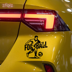 Football Silhouette Car Decal | Waterproof White Vinyl Sports Sticker