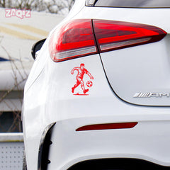 Football Player Vinyl Car Sticker – Weatherproof Rear Glass Decal