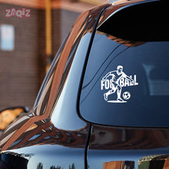 Football Silhouette Car Decal | Waterproof White Vinyl Sports Sticker