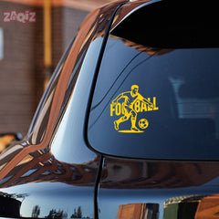 Football Silhouette Car Decal | Waterproof White Vinyl Sports Sticker