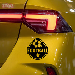 Football Car Sticker – Flying Ball White Vinyl Decal for Rear Windshield