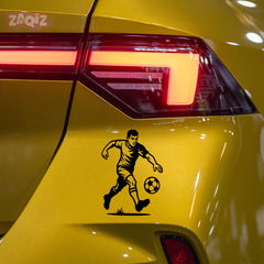 Football Player Vinyl Car Sticker – Weatherproof Rear Glass Decal