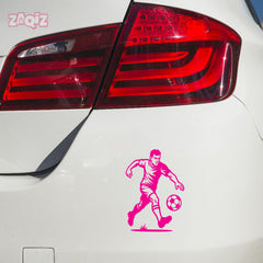 Football Player Vinyl Car Sticker – Weatherproof Rear Glass Decal