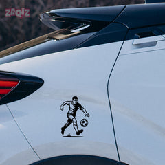 Football Player Vinyl Car Sticker – Weatherproof Rear Glass Decal