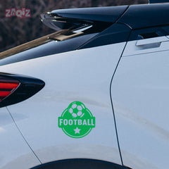 Football Car Sticker – Flying Ball White Vinyl Decal for Rear Windshield