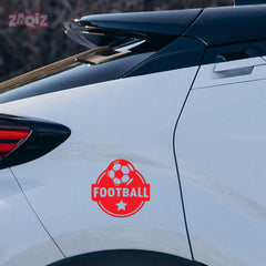 Football Car Sticker – Flying Ball White Vinyl Decal for Rear Windshield