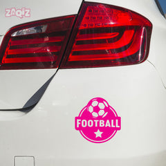 Football Car Sticker – Flying Ball White Vinyl Decal for Rear Windshield