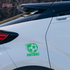 Minimal Football Ball Car Sticker – Clean Sport Vinyl