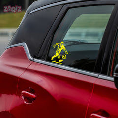 Football Player Vinyl Car Sticker – Weatherproof Rear Glass Decal