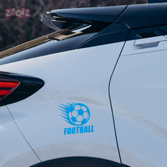 Minimal Football Ball Car Sticker – Clean Sport Vinyl