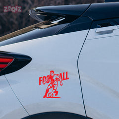 Football Player Graphic Car Sticker | High-Quality Outdoor Vinyl