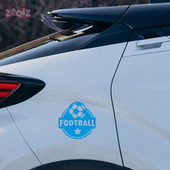 Football Car Sticker – Flying Ball White Vinyl Decal for Rear Windshield