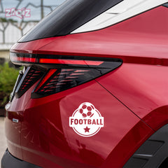 Football Car Sticker – Flying Ball White Vinyl Decal for Rear Windshield