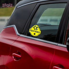 Football Car Sticker – Flying Ball White Vinyl Decal for Rear Windshield