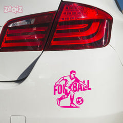 Football Silhouette Car Decal | Waterproof White Vinyl Sports Sticker