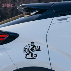 Football Silhouette Car Decal | Waterproof White Vinyl Sports Sticker