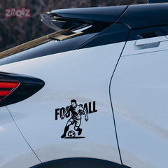 Football Player Graphic Car Sticker | High-Quality Outdoor Vinyl