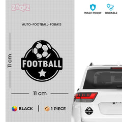 Football Car Sticker – Flying Ball White Vinyl Decal for Rear Windshield