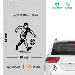 Football Player Vinyl Car Sticker – Weatherproof Rear Glass Decal