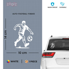 Football Player Vinyl Car Sticker – Weatherproof Rear Glass Decal