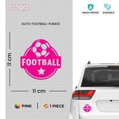 Football Car Sticker – Flying Ball White Vinyl Decal for Rear Windshield