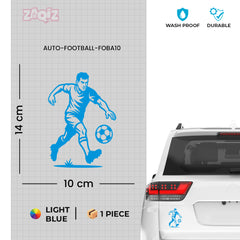 Football Player Vinyl Car Sticker – Weatherproof Rear Glass Decal