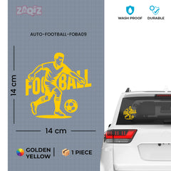 Football Silhouette Car Decal | Waterproof White Vinyl Sports Sticker