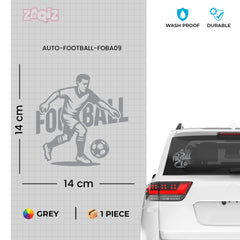 Football Silhouette Car Decal | Waterproof White Vinyl Sports Sticker