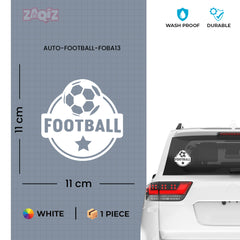 Football Car Sticker – Flying Ball White Vinyl Decal for Rear Windshield